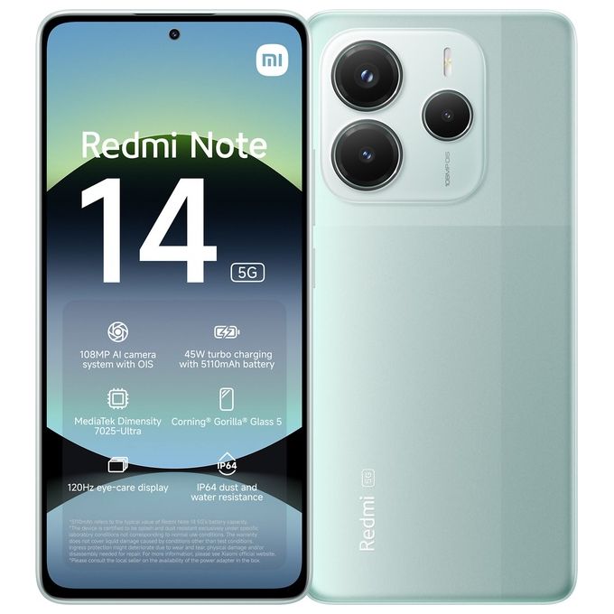 Xiaomi Redmi Note 14 5G 8-256Gb 6.67'' Amoled 120Hz Dual Sim Coral Green