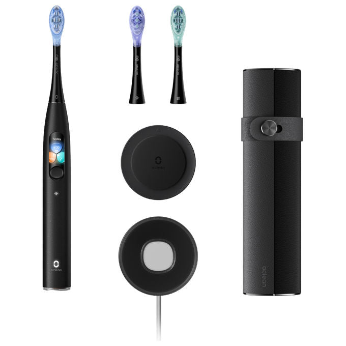OCLEAN Oclean X Ultra S Spazzolino Elettrico Nero con 3 Testine e Custodia da Viaggio Inclusa per una Pulizia Profonda e Completa
