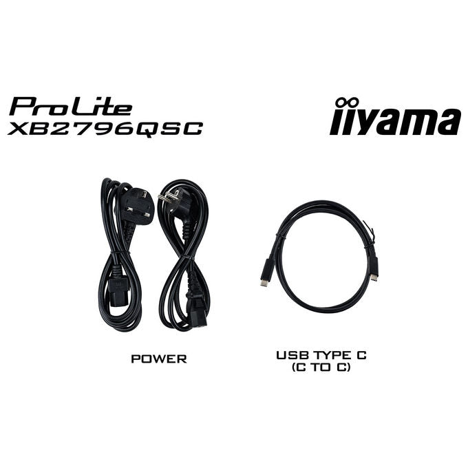 Iiyama XB2796QSC-B1 ProLite Monitor PC 27'' 2560 x 1440 Pixel IPS LED USB-C Hub Altoparlanti Integrati colore Nero