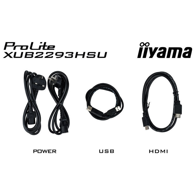 Iiyama ProLite XUB2293HSU-B7, monitor 21,5 pollici Full HD IPS, 100Hz, 1ms, regolazione altezza HAS 150mm, pivot, altoparlanti