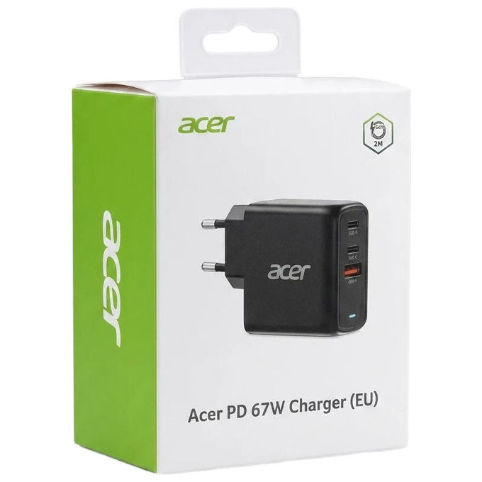 Acer ZL.ADTCC.00J Caricabatterie Interno Universale con Ricarica Rapida Power Delivery 2 Porte USB-C 1 USB-A 100 W Cavo 2 m colore Nero