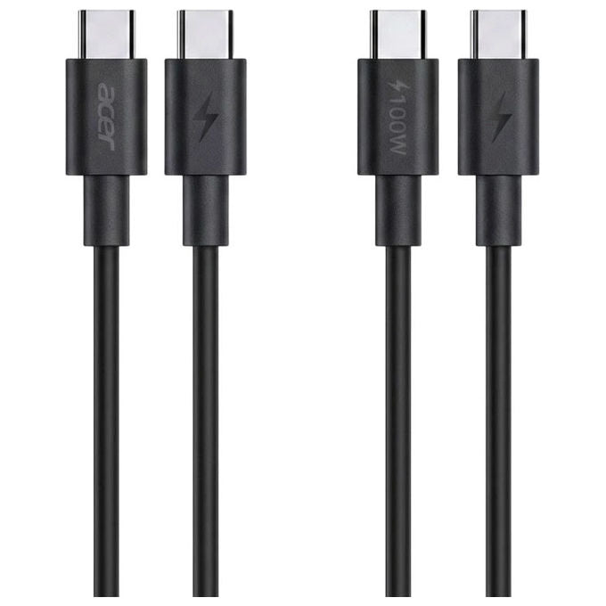 Acer ZL.ADTCC.00J Caricabatterie Interno Universale con Ricarica Rapida Power Delivery 2 Porte USB-C 1 USB-A 100 W Cavo 2 m colore Nero