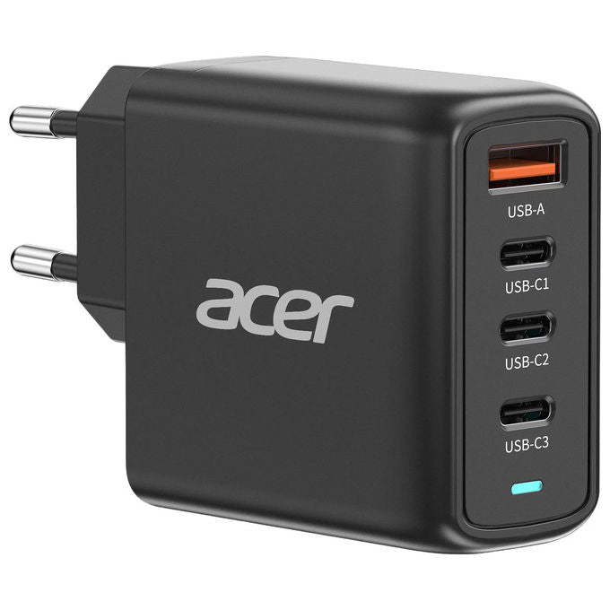 Acer ZL.ADTCC.00L Caricatore Universale 100W GaN 3 Porte USB-C 1 Porta USB-A con Cavo 2 m colore Nero