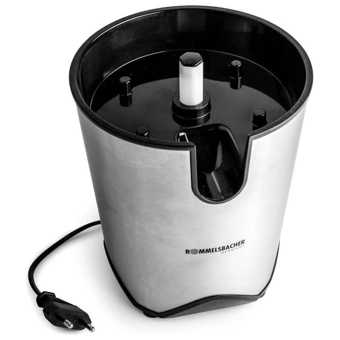 Rommelsbacher ZP 60-E Spremiagrumi Elettrico 100 W con Doppio Cono e Filtro per Polpa colore Nero Acciaio inossidabile