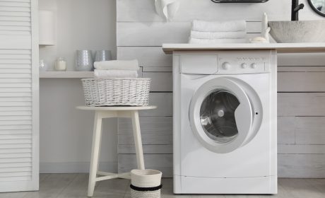 Stylish,Bathroom,Interior,With,Modern,Washing,Machine lavatrici
