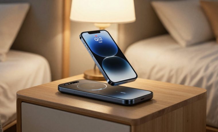 Caricabatterie wireless Qi2 magnetico con smartphone
