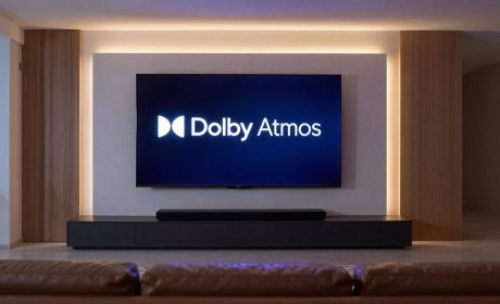 Soundbar Dolby Atmos sotto TV in home cinema
