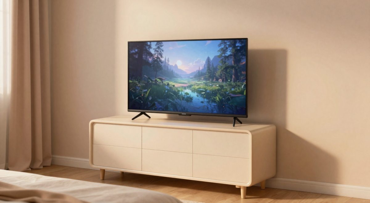 Camera da letto compatta con smart TV 43 pollici