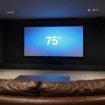 Home cinema con smart TV 75 pollici a parete