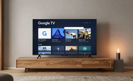 TV TCL con Google TV in soggiorno moderno
